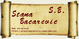 Stana Bačarević vizit kartica